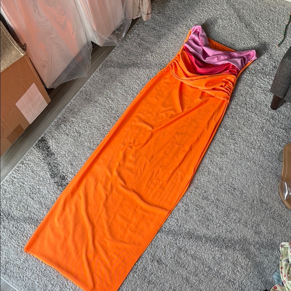 Orange and Pink Maxi Dress